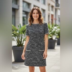 Karl Lagerfeld Monochrome Textured Dress